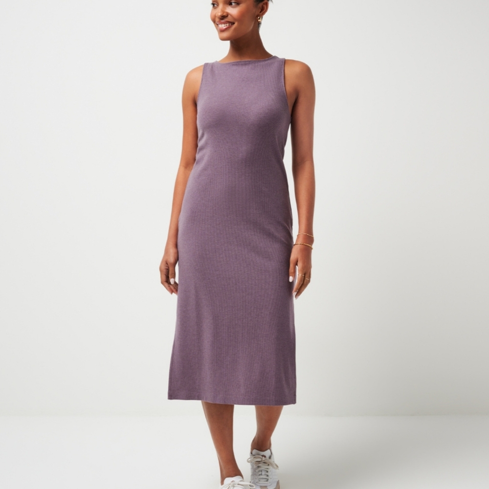 Travis Mathew Cloud Rib Hadley Wood Dress Heather Moonscape Purple sz Medium - Picture 2 of 5